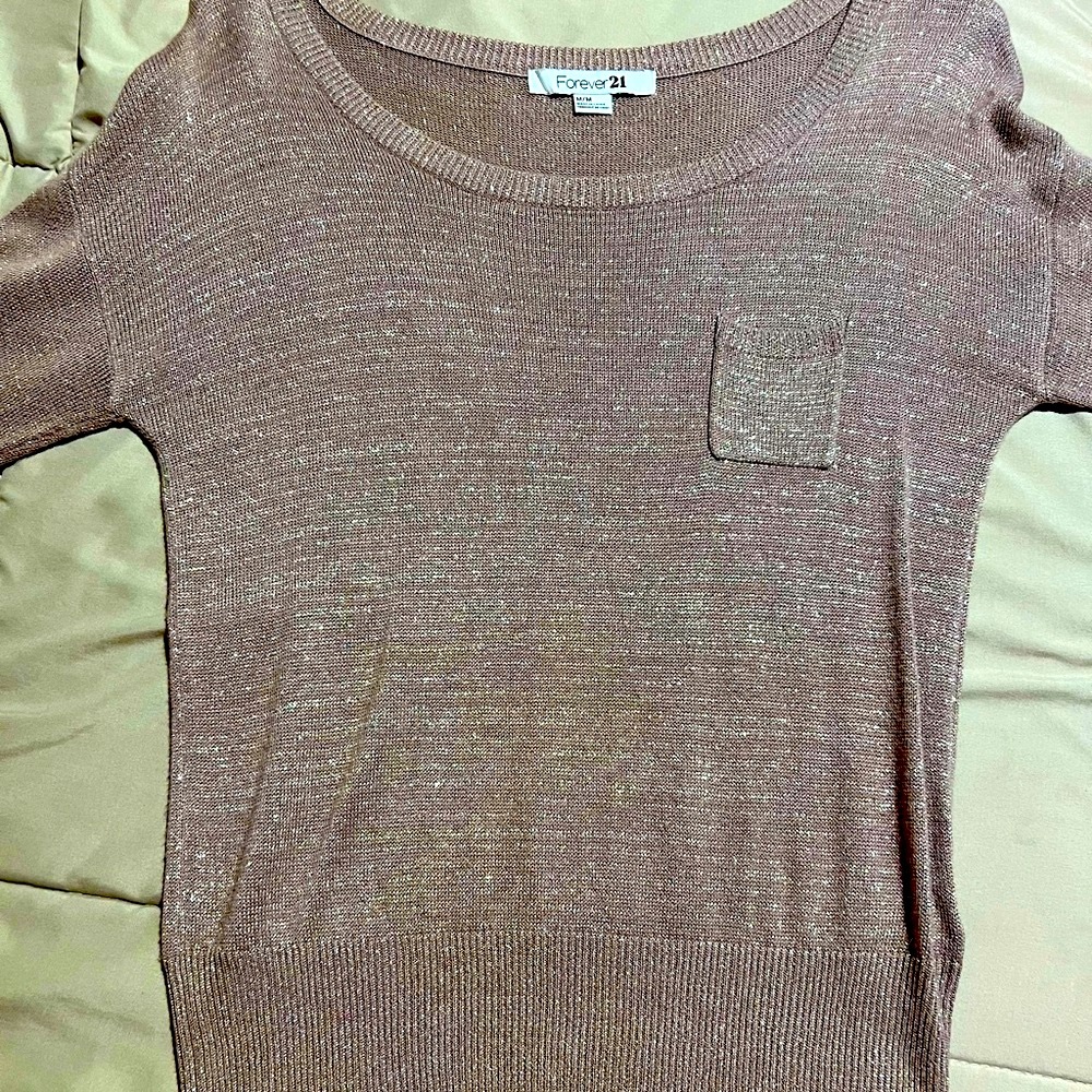 Cute Metallic designed top, Size M, color tan like gold brand by forever21.